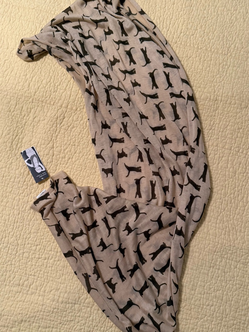 Cat Print Infinity Scarf - Picture 4 of 4